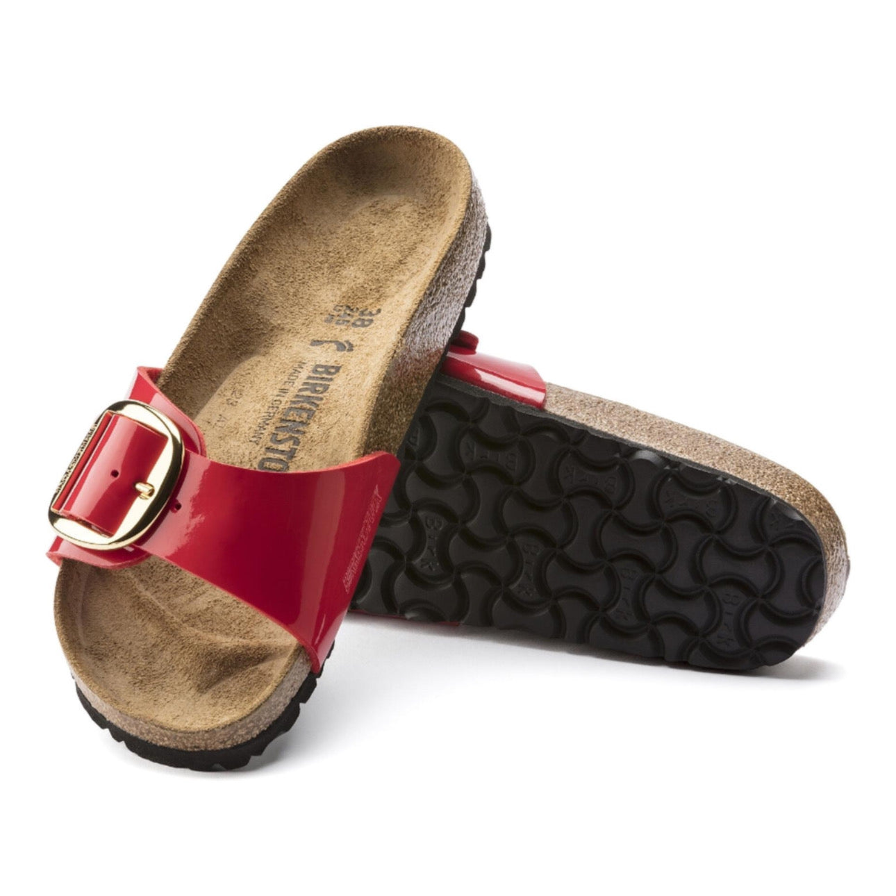 Birkenstock Madrid Big Buckle Birko-Flor Patent \ Cherry