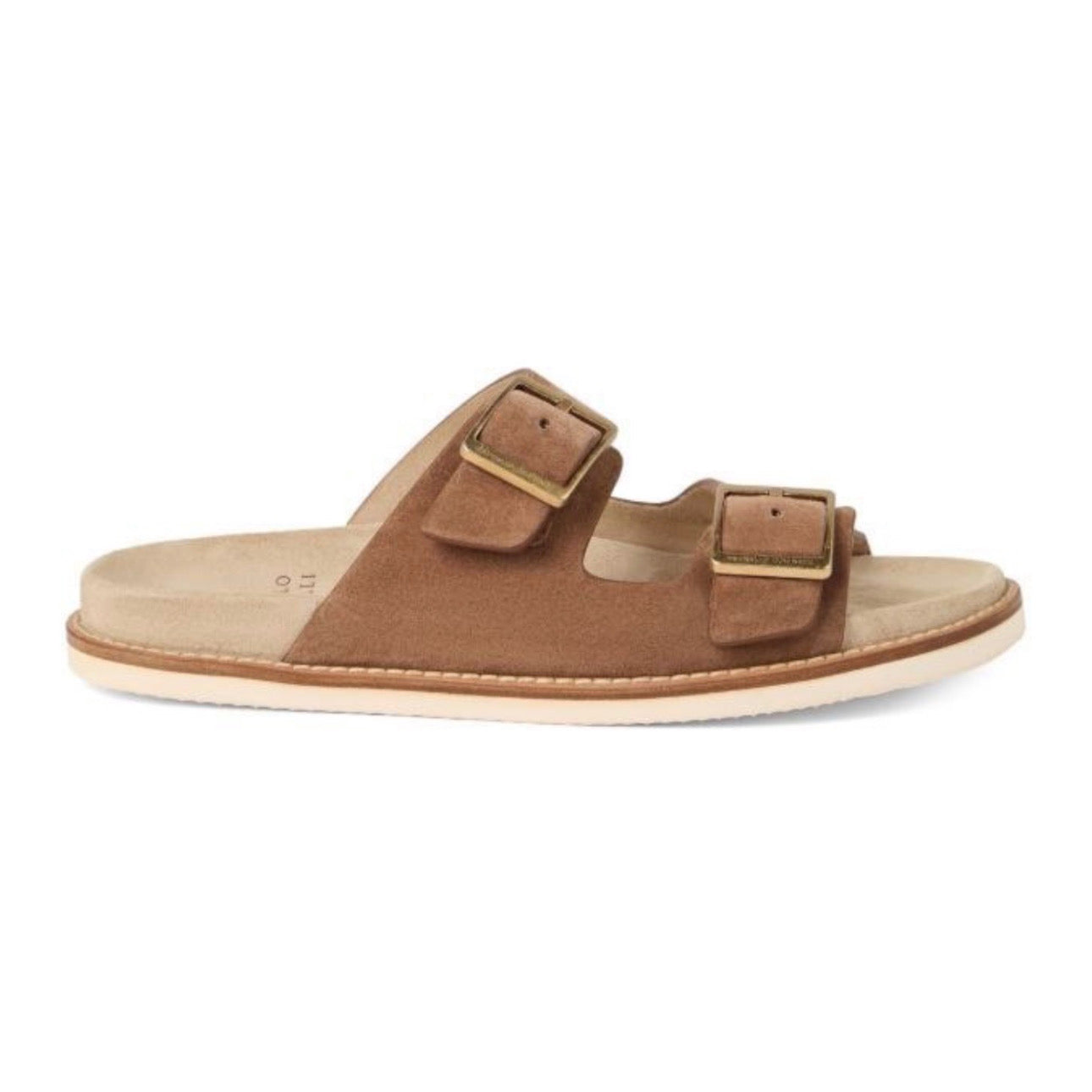 Brunello Cucinelli Suede Double-Strap Sandals \ Beige