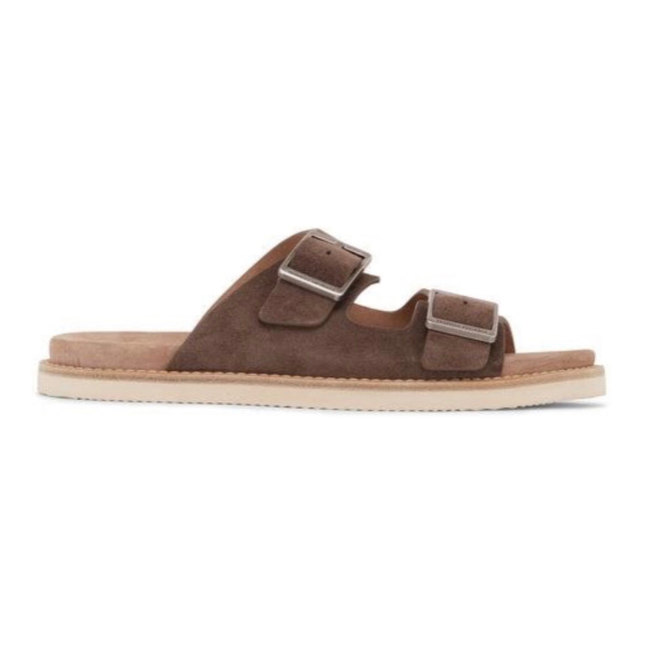 Brunello Cucinelli Suede Double-Strap Sandals \ Brown