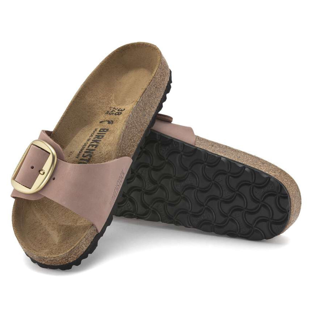 Birkenstock Madrid Big Buckle Natural Leather Nubuck Old \ Rose