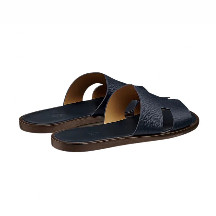 Hermès Izmir Sandal Marine Brown Epsom Leather