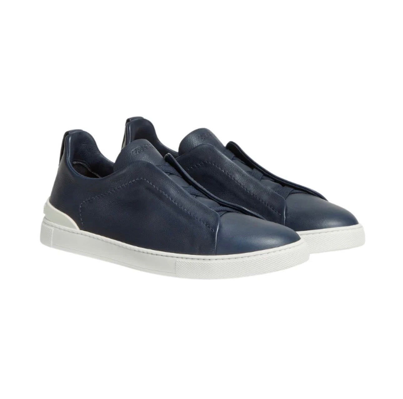 Zegna Deerskin Triple Stitch™ Sneakers \ Navy Blue