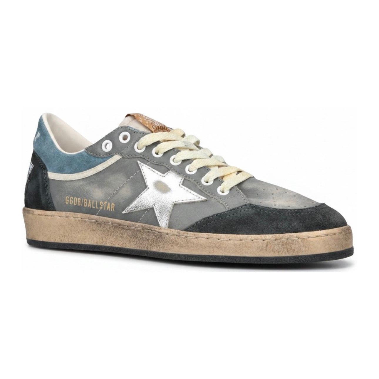 Golden Goose Ball Star LTD in Dark Blue Leather With Beige Suede Star