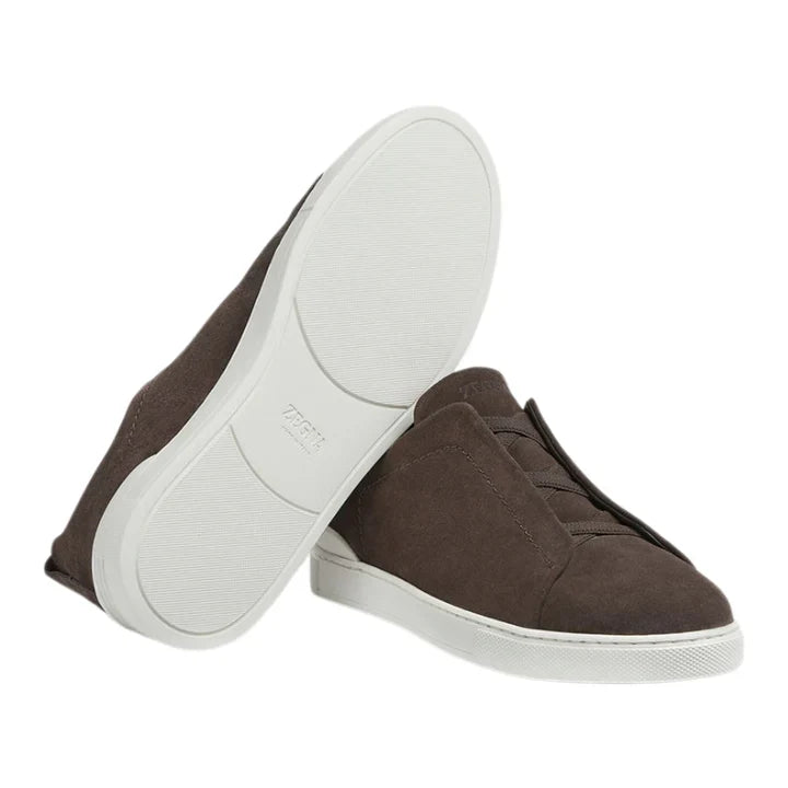 Zegna Suede Triple Stitch™ Sneakers \ Brown