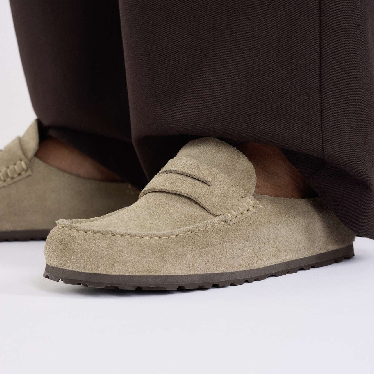 Birkenstock Naples Wrapped Suede Leather \ Taupe