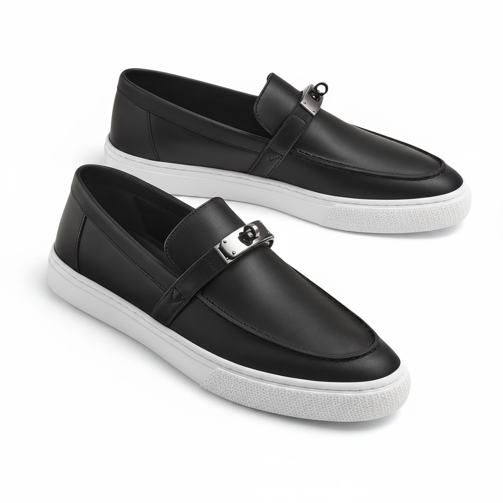 Hermès Sneakers Slip-on Game \ Blanc Black