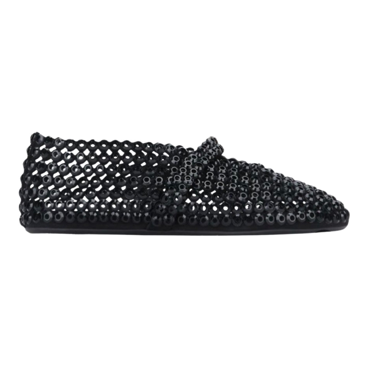 Alaïa Suede Glass-Embellished Ballet Flats \ Black