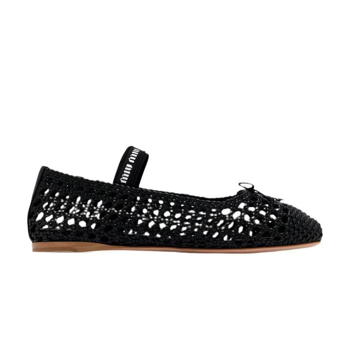 Miu Miu Woven Nappa Leather Ballerinas